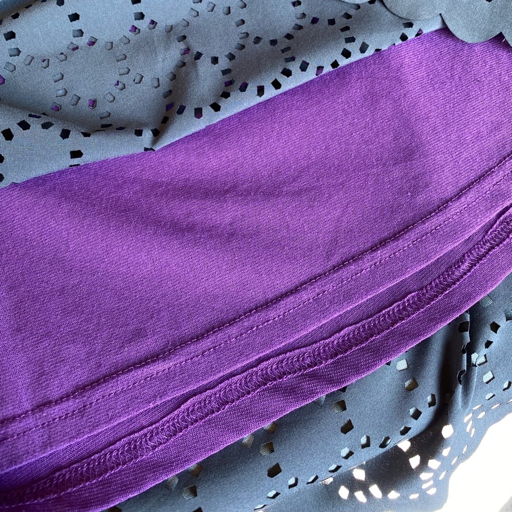 GREY/PURPLE Title Nine Nimblene Illusion Laser Cut Dress XS - Picture 6 of 9